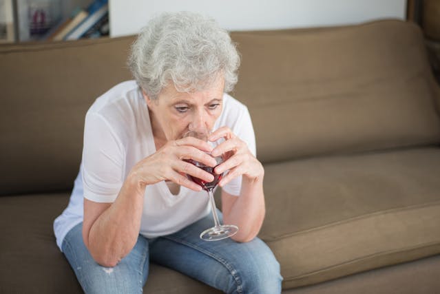 Elderly Woman Drinking