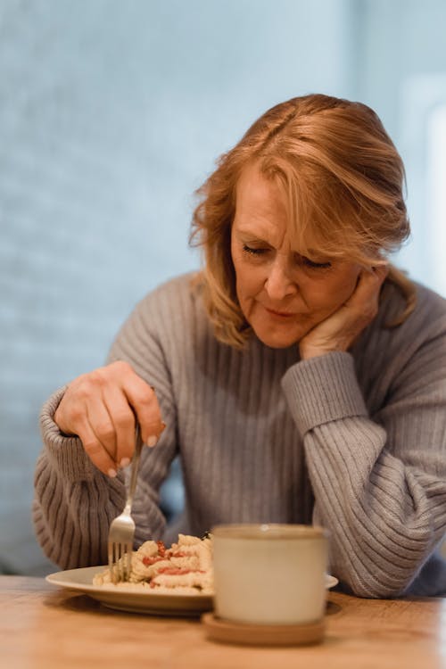 elderly woman skipping eating meals
