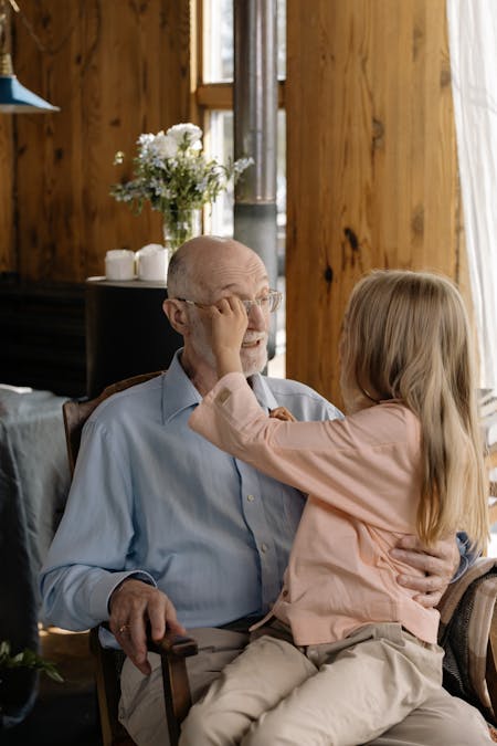 grandkid worry grandfather sick