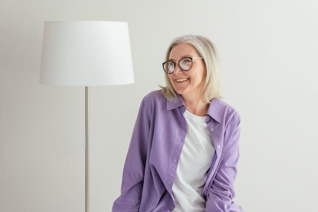 older woman joy less stress