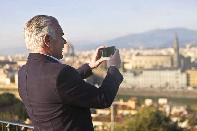 retired man photography