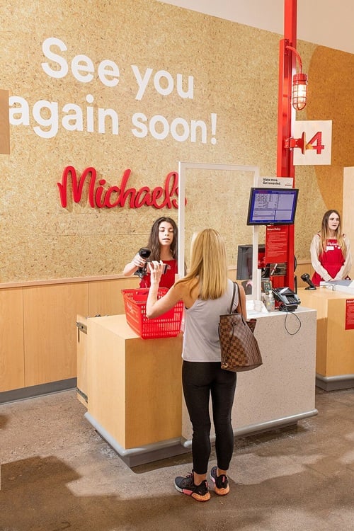 michaels team members and customer