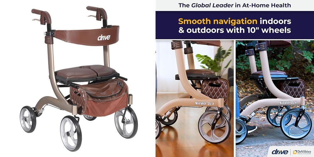 Drive Medical Nitro DLX Foldable Rollator Walker