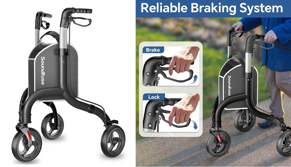 Soundfuse 3 Wheel Walkers for Seniors