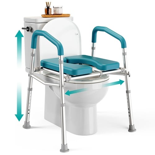 PELEGON Raised Toilet Seat with Handles