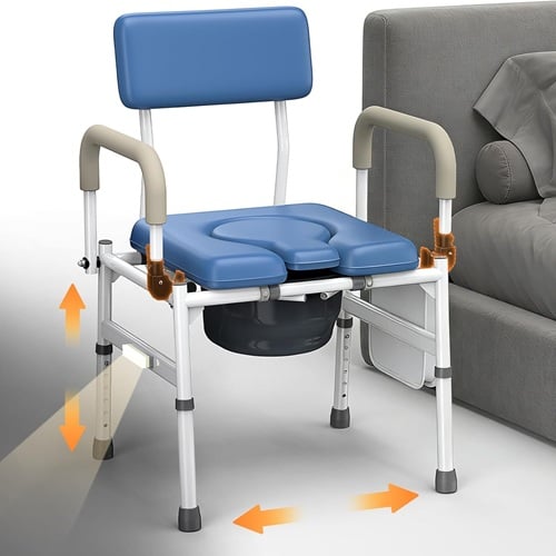 VOCIC Drop Arm Bedside Commode