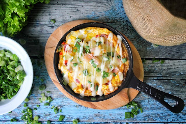 A Baked Casserole on Cast Iron Skillet