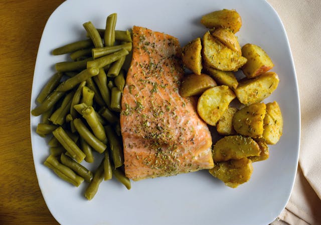 Salmon With Beans and Potatoes
