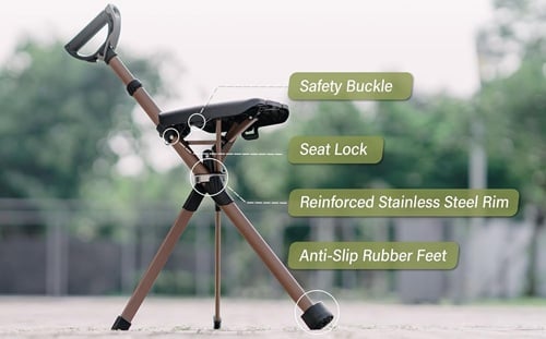 features walking cane with seat